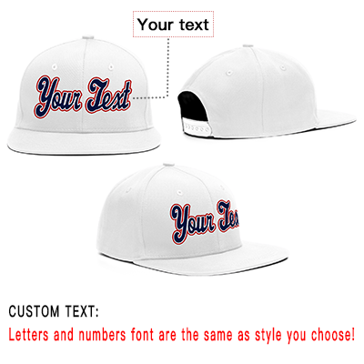 Custom White Navy-Red Casual Sport Baseball Cap