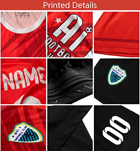 Custom Navy Red-White Soft Training Uniform Soccer Sets Jersey