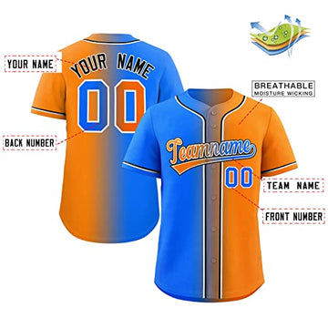 Custom Orange Baseball Jersey Button Down Shirt Customized Name Number  Sports Uniform for Men/Women S-7XL