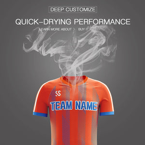 Custom Orange Printing Outdoor Tracksuit Soccer Sets Jersey