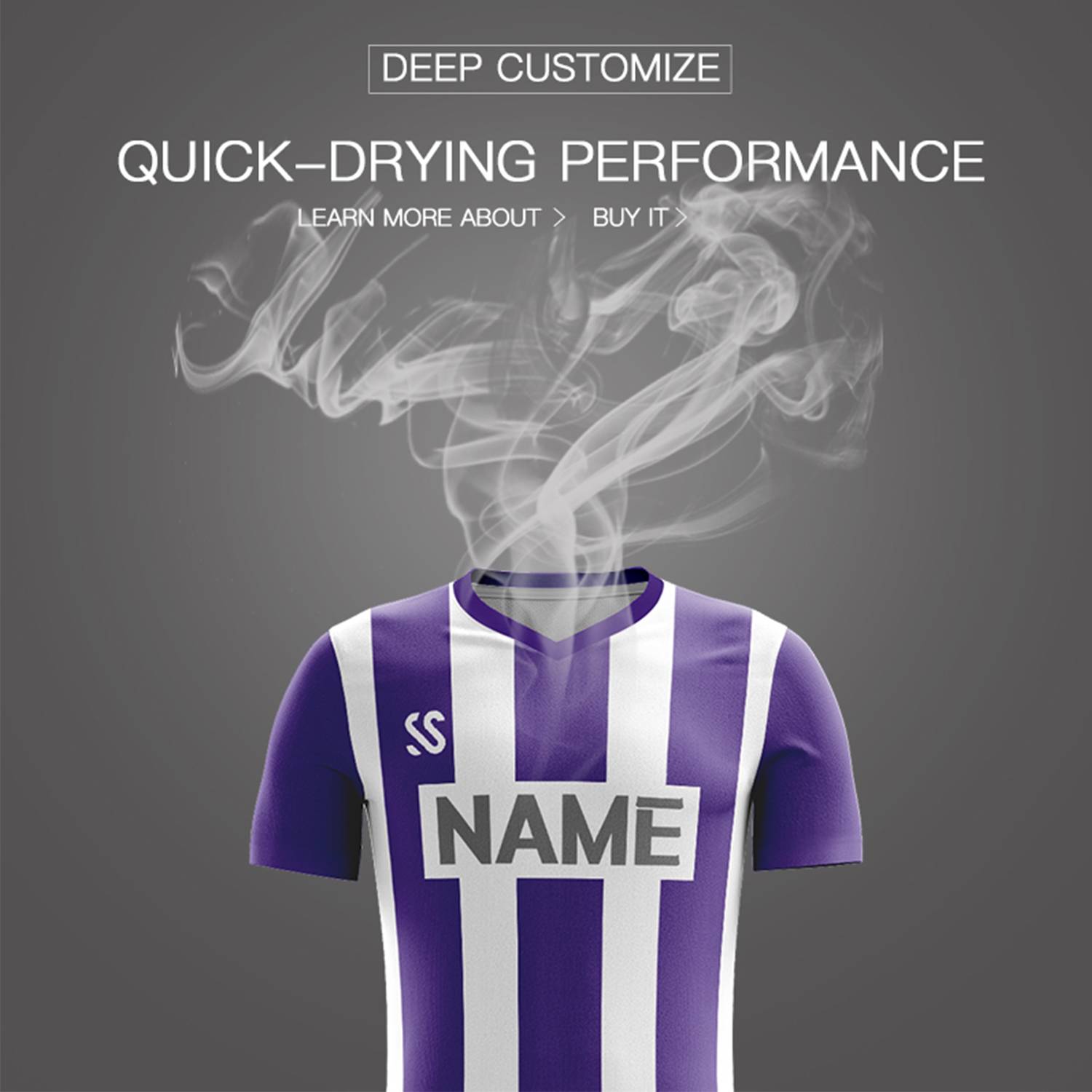 Custom Purple Gray Casual Outdoor Soccer Sets Jersey