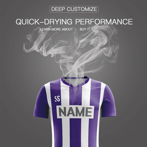 Custom Purple Gray Casual Outdoor Soccer Sets Jersey