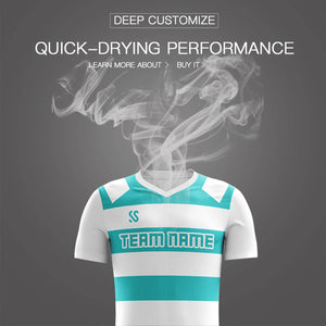 Custom Teal Casual Printing Sportswear Soccer Sets Jersey