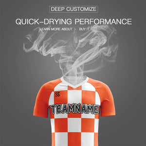 Custom Orange Black Casual Outdoor Soccer Sets Jersey