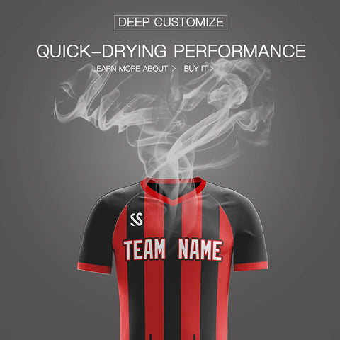 Custom Black Printing Outdoor Tracksuit Soccer Sets Jersey