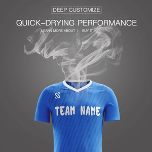 Custom Royal Printing Outdoor Breathable Soccer Sets Jersey