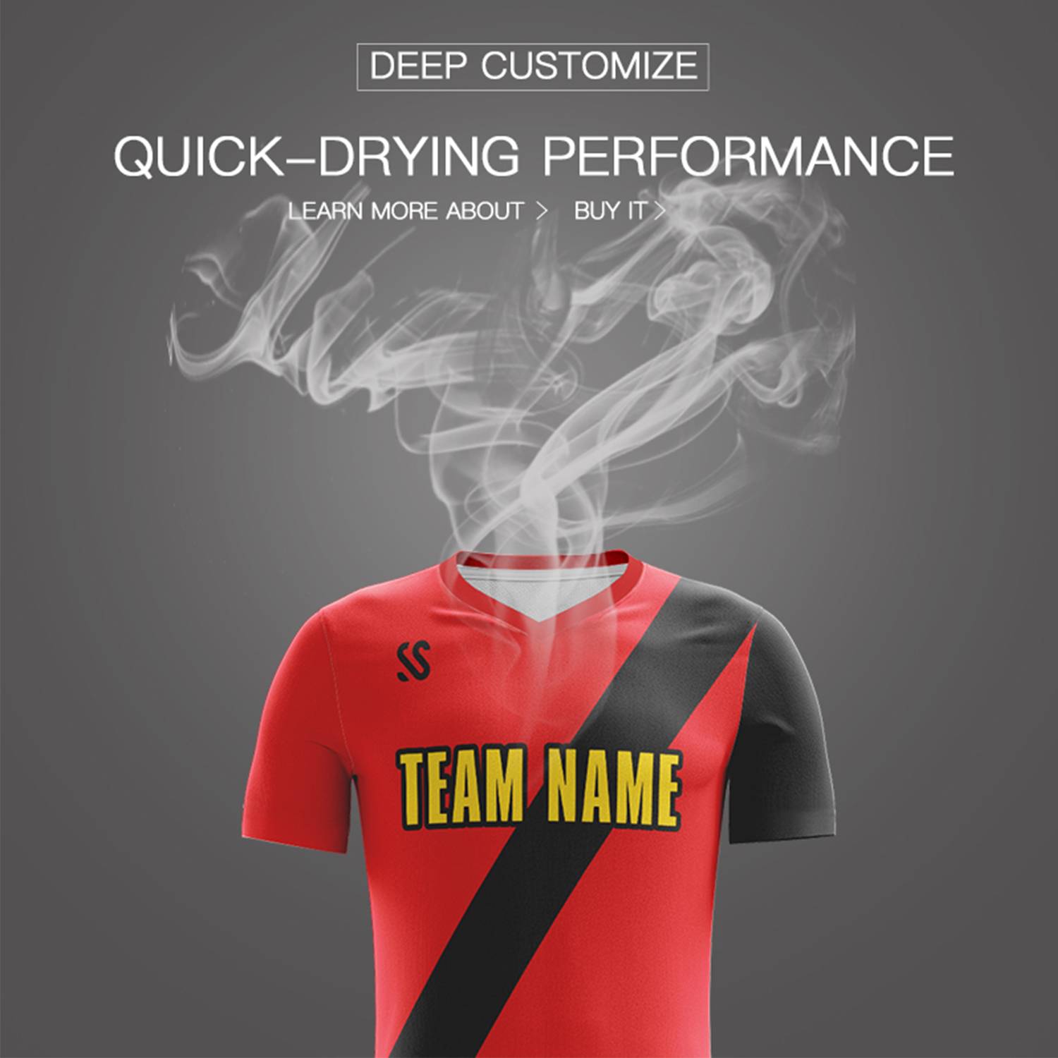 Custom Red Yellow-Black Casual Printing Sportswear Soccer Sets Jersey