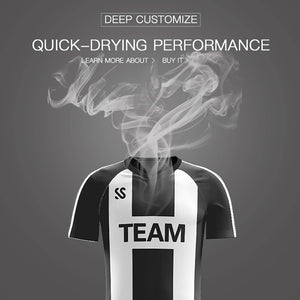 Custom Black Printing Outdoor Breathable Soccer Sets Jersey