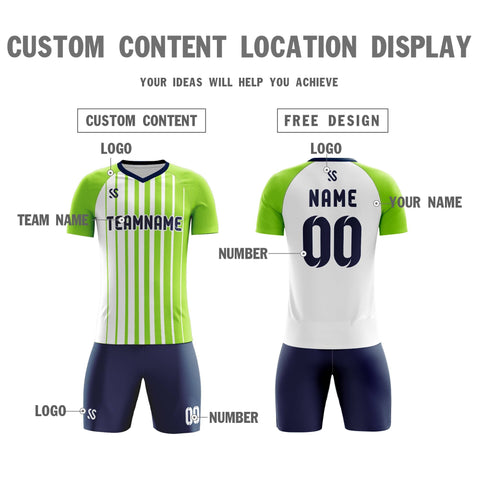 Custom Green Black Printing Sportswear Soccer Sets Jersey
