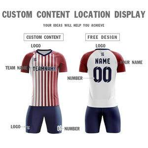 Custom Red Casual Printing Sportswear Soccer Sets Jersey