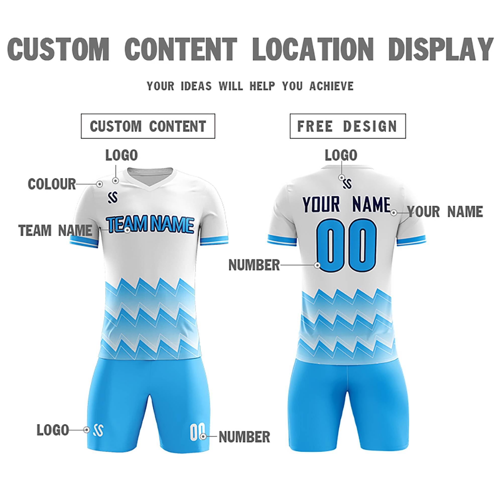 Custom Orange Printing Outdoor Breathable Soccer Sets Jersey