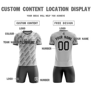 Custom Gray Printing Outdoor Tracksuit Soccer Sets Jersey