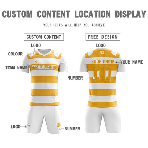 Custom Yellow Casual Printing Sportswear Soccer Sets Jersey