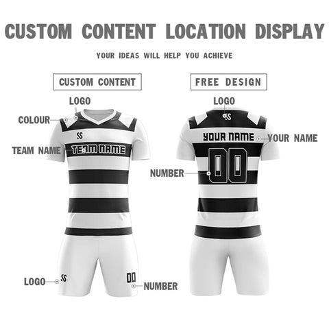 Custom Black Casuall Printing Sportswear Soccer Sets Jersey