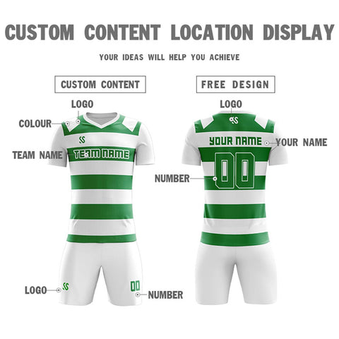 Custom Green Casual Printing Sportswear Soccer Sets Jersey