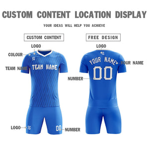 Custom Royal Printing Outdoor Breathable Soccer Sets Jersey