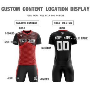 Custom Red Printing Outdoor Tracksuit Soccer Sets Jersey