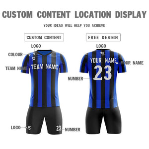 Custom Royal White Printing Sportswear Soccer Sets Jersey