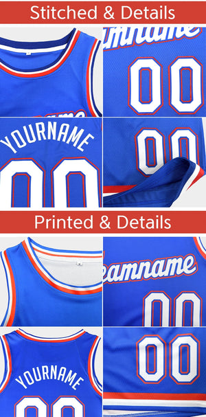 Custom Navy Orange-White Classic Sets Sports Uniform Basketball Jersey