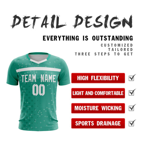 Custom Green White Breathable Sport Soccer Tops Jersey