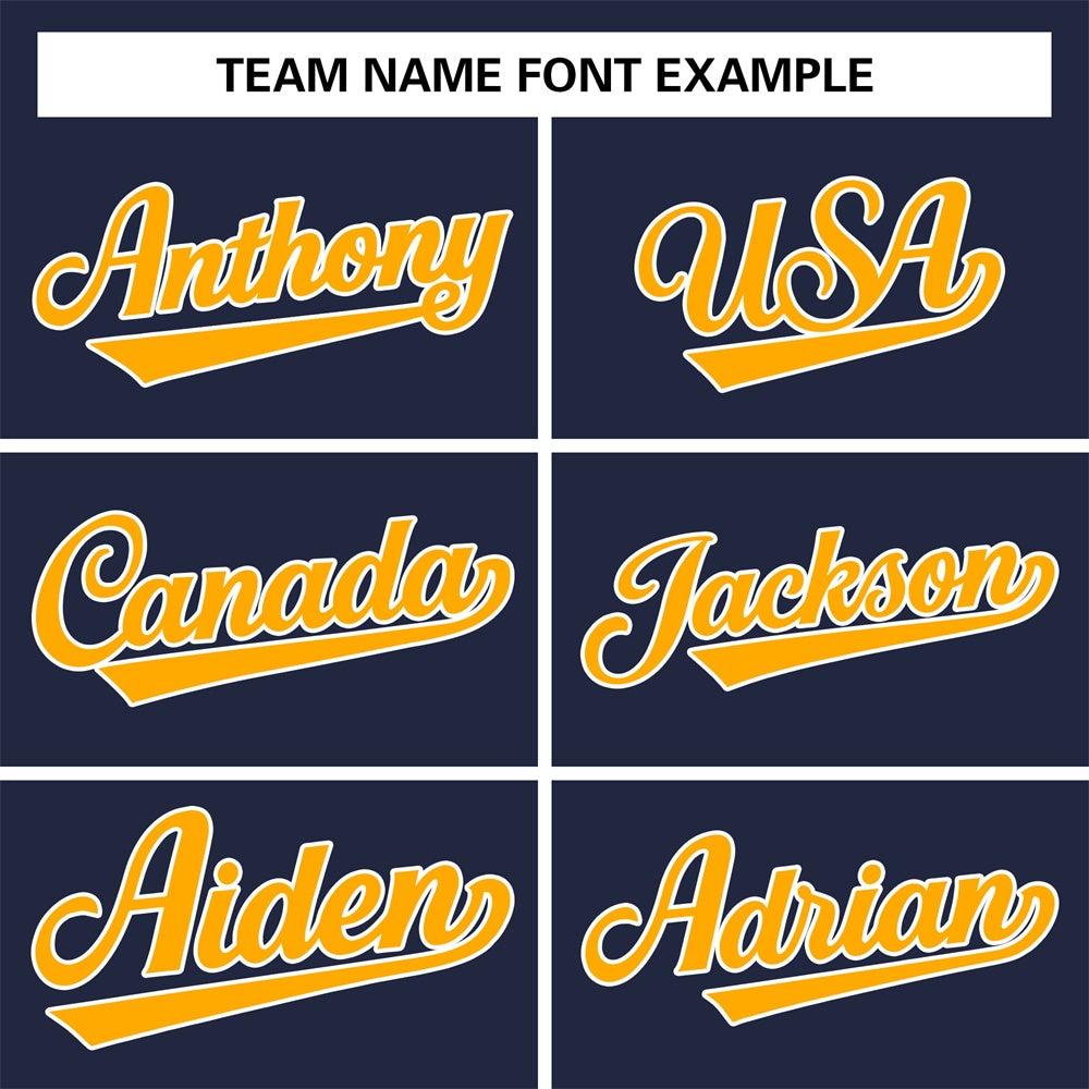 Custom Navy Yellow-White Classic Style Authentic Baseball Jersey