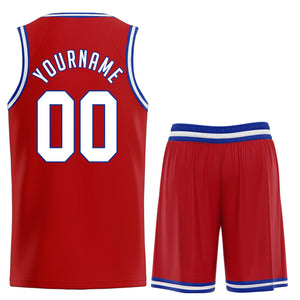 Custom Red White Classic Sets Basketball Jersey