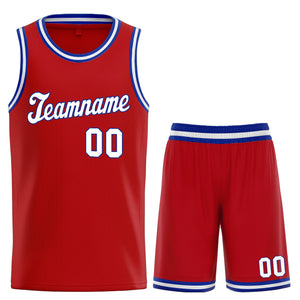 Maillot de basket-ball classique rouge et blanc personnalisé