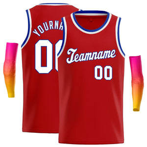 Maillot de basket-ball athlétique personnalisé rouge blanc-Royal Classic Tops