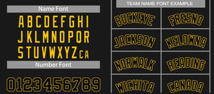 Custom Black Yellow-Classic Sets Curved Basketball Jersey