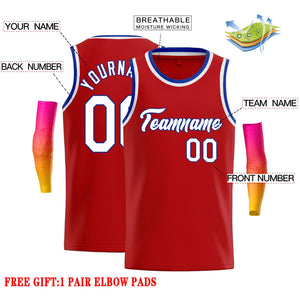 Custom Red White-Royal Classic Tops Casual Basketball Jersey