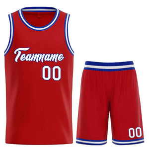 Uniforme de sport personnalisé rouge blanc-Royal Heal, ensembles classiques, maillot de basket-ball