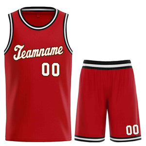 Ensemble classique rouge blanc-Orange personnalisé, maillot de basket-ball uniforme de sport