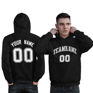 Custom Black White-Gray Classic Style Personalized Sport Pullover Hoodie