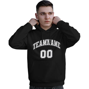 Custom Black White-Gray Classic Style Personalized Sport Pullover Hoodie