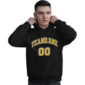 Custom Black Gold-White Classic Style Personalized Sport Pullover Hoodie