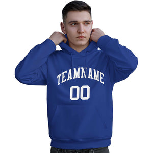 Custom Royal White Classic Style Personalized Sport Pullover Hoodie