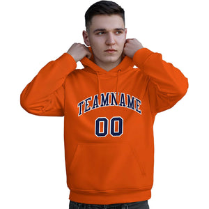 Custom Orange Royal-White Classic Style Personalized Sport Pullover Hoodie