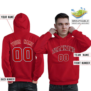 Custom Red Royal-White Classic Style Personalized Sport Pullover Hoodie