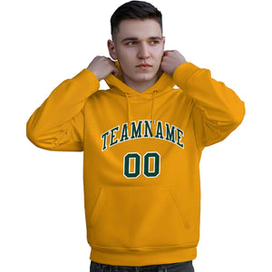 Custom Gold Kelly Green-White Classic Style Personalized Sport Pullover Hoodie