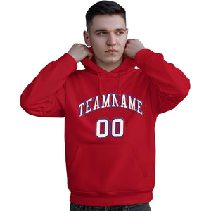 Custom Red White-Royal Classic Style Personalized Sport Pullover Hoodie