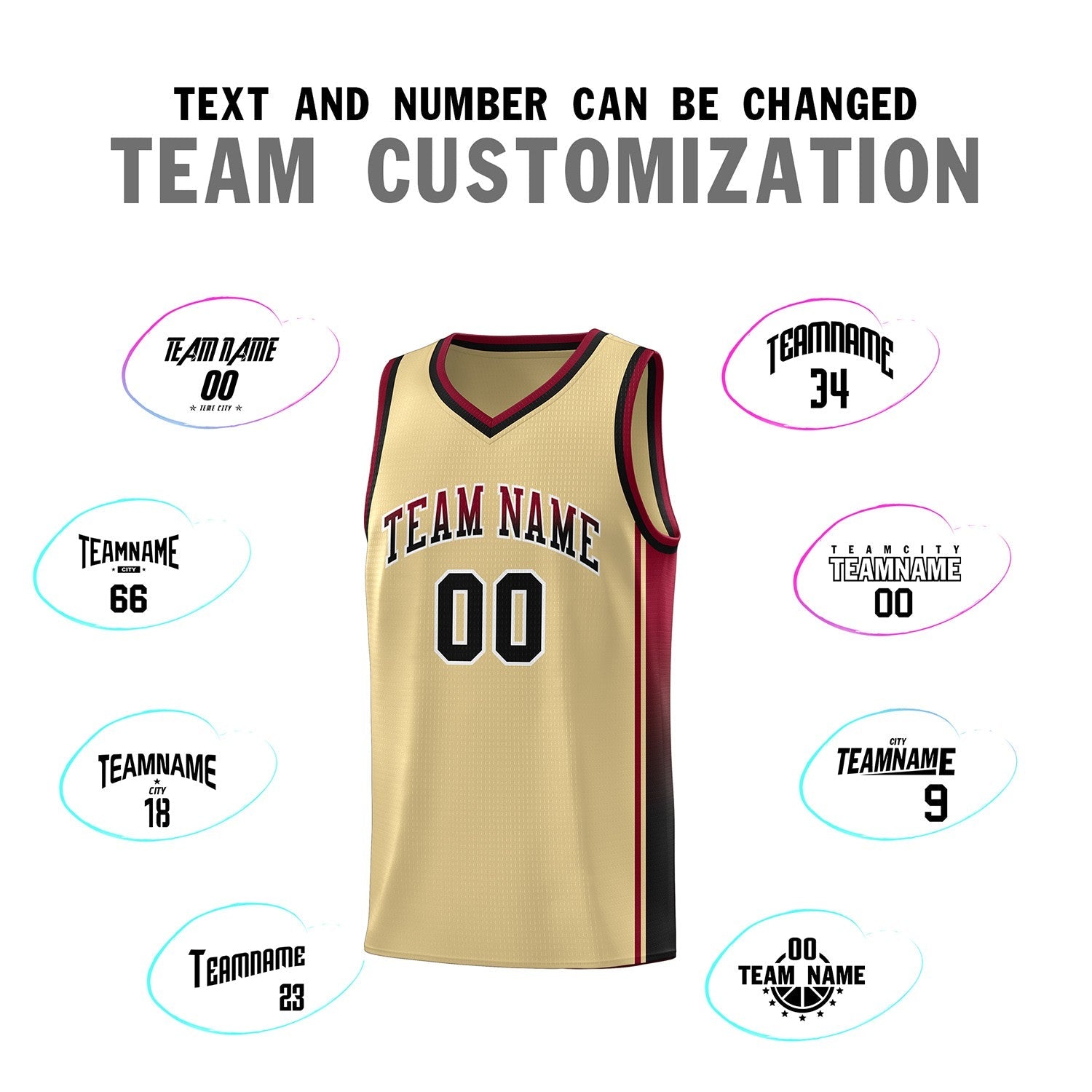 Custom Khaki Crimson-Black Gradient Fashion Sports Uniform Basketball Jersey