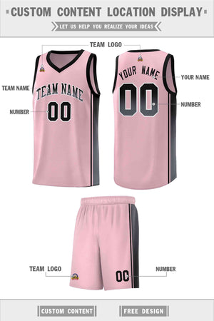 Custom Pink Black-Dark Gray Gradient Fashion Sports Uniform Basketball Jersey