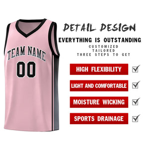 Custom Pink Black-Dark Gray Gradient Fashion Sports Uniform Basketball Jersey