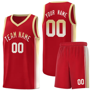 Custom Red Khaki Gradient Fashion Sports Uniform Basketball Jersey