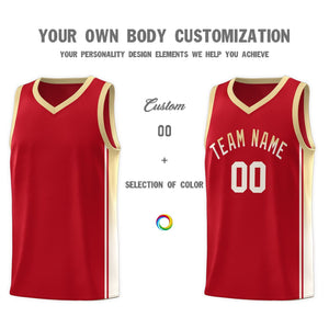 Custom Red Khaki Gradient Fashion Sports Uniform Basketball Jersey