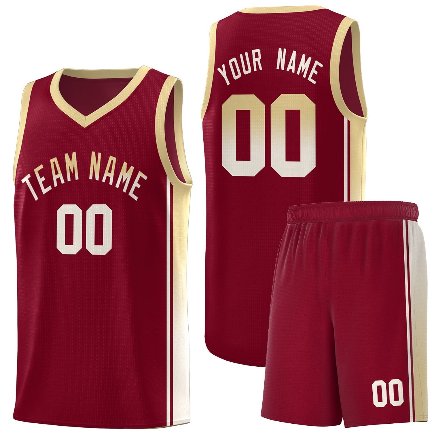 Custom Crimson Khaki Gradient Fashion Sports Uniform Basketball Jersey