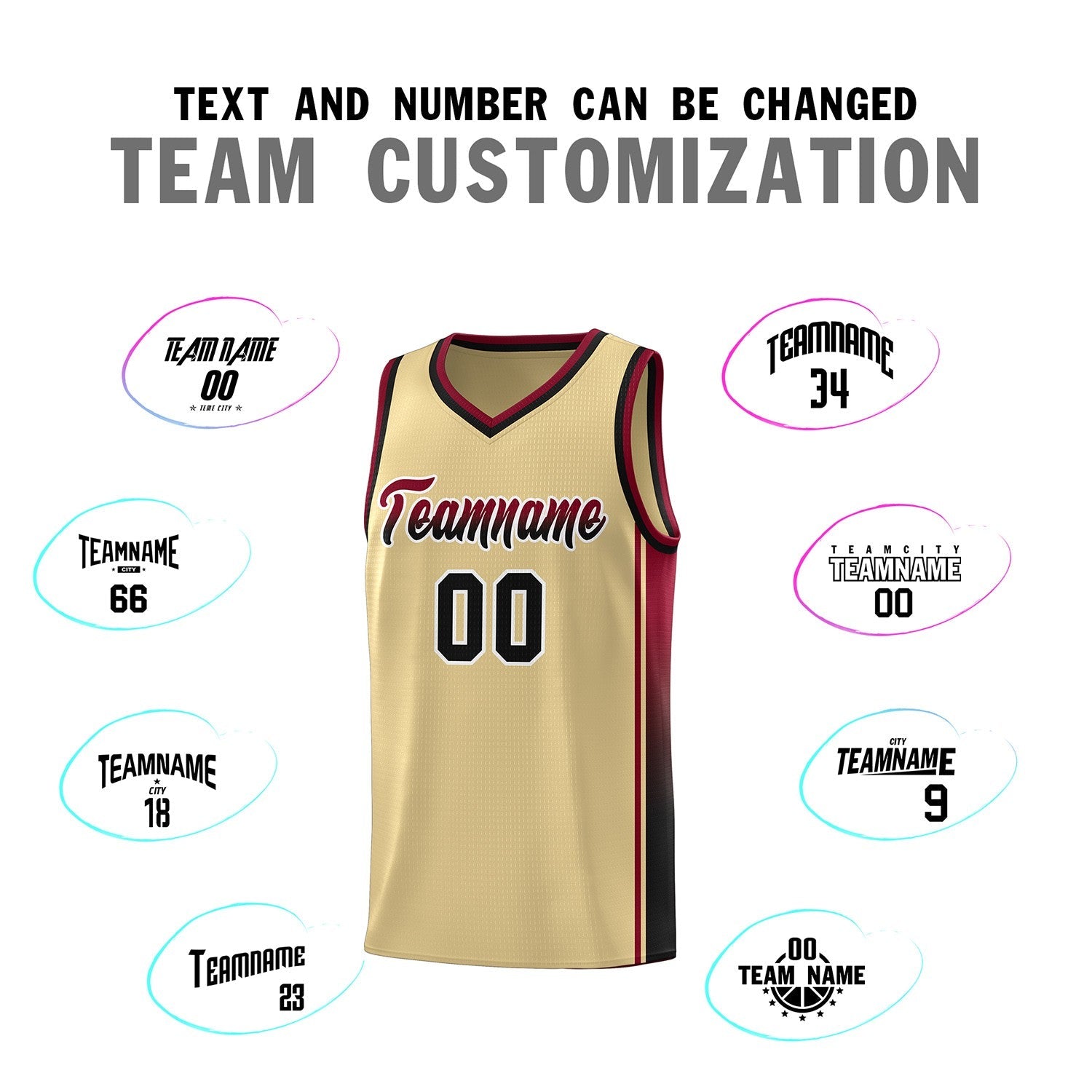 Custom Khaki Crimson-Black Gradient Fashion Sports Uniform Basketball Jersey