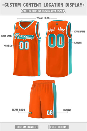 Custom Orange Aqua Gradient Fashion Sports Uniform Basketball Jersey