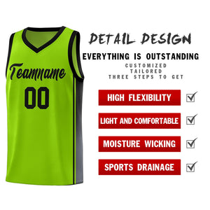 Custom Neon Green Black Gradient Fashion Sports Uniform Basketball Jersey