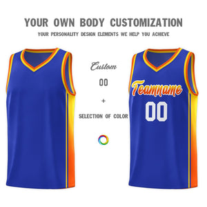 Custom Royal Gold-Orange Gradient Fashion Sports Uniform Basketball Jersey